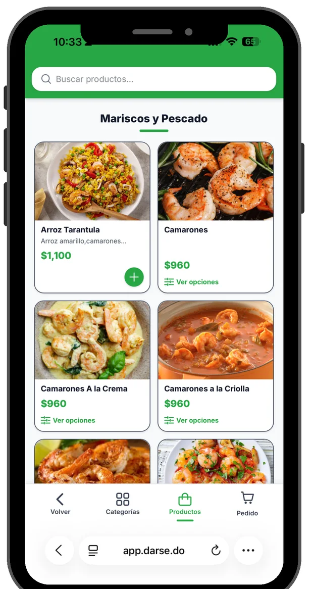 Menu digital del restaurante en el telefono del cliente